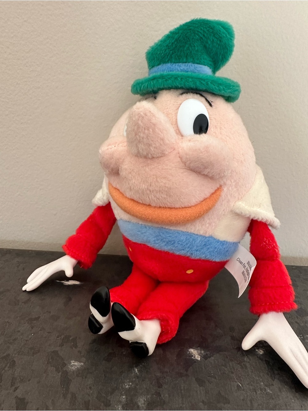 Humpty Dumpty plush unique ceramic hands and feet vintage stuffed toy